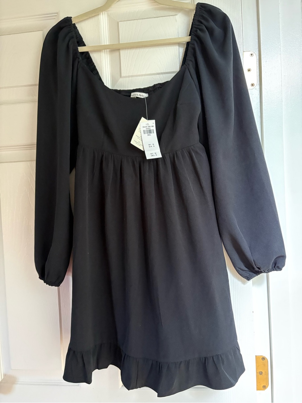 Abercrombie & Fitch Black Long-Sleeve Mini Dress